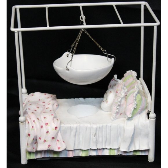 Yankee Candle Hanging Tart Warmer Bowl 4 Poster Bed Tea Light Shabby Cottage - Picture 3 of 11